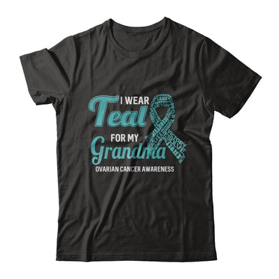I Wear Teal For My Grandma Ovarian Cancer Awareness-T-Shirt & Hoodie-Premium T-Shirt-Black