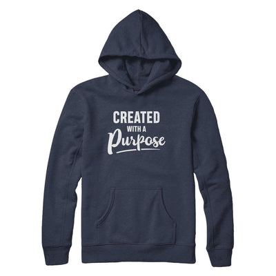 Created With A Purpose-T-Shirt & Hoodie-Pullover Hoodie-Navy