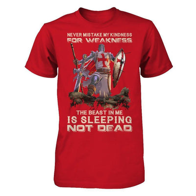 Knight Templar My Kindness For Weakness The Beast In Me Is Sleeping Not Dead-T-Shirt & Hoodie-Classic T-Shirt-Red