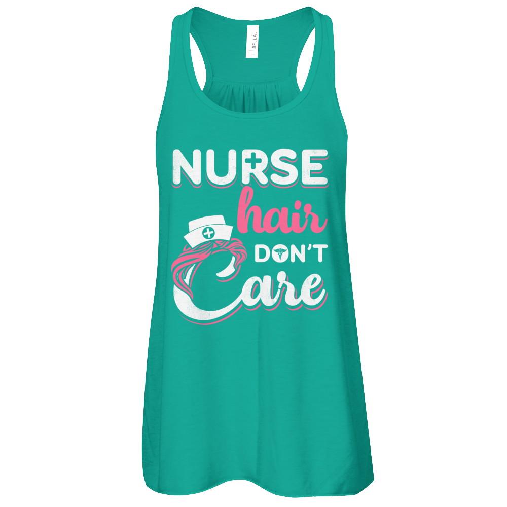 Nurse Hair Don't Care-T-Shirt & Tank Top-Women's Flowy Racerback Tank-Kelly