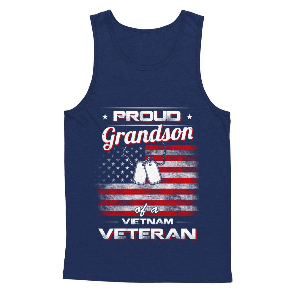 Proud Grandson Of A Viet Nam Veteran-T-Shirt & Hoodie-Unisex Tank-Navy
