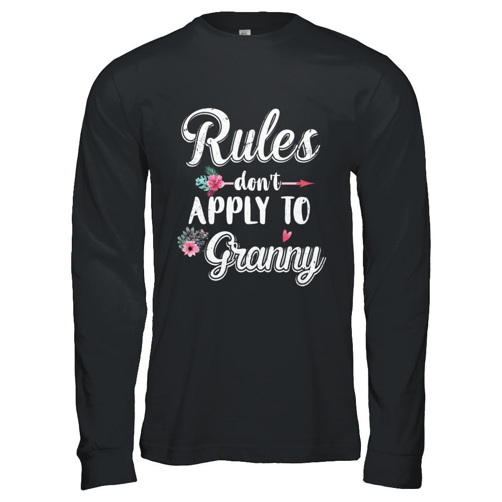 Grandmother Rules Don't Apply To Granny-T-Shirt & Hoodie-Long Sleeve T-Shirt-Black