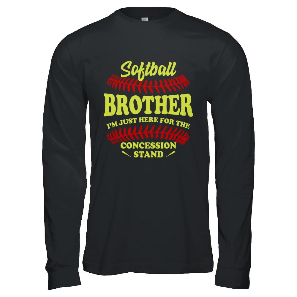 Softball Brother I'm Just Here For The Concession Stand-T-Shirt & Hoodie-Long Sleeve T-Shirt-Black