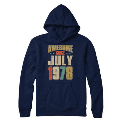 Vintage Retro Awesome Since July 1978 43th Birthday-T-Shirt & Hoodie-Pullover Hoodie-Navy