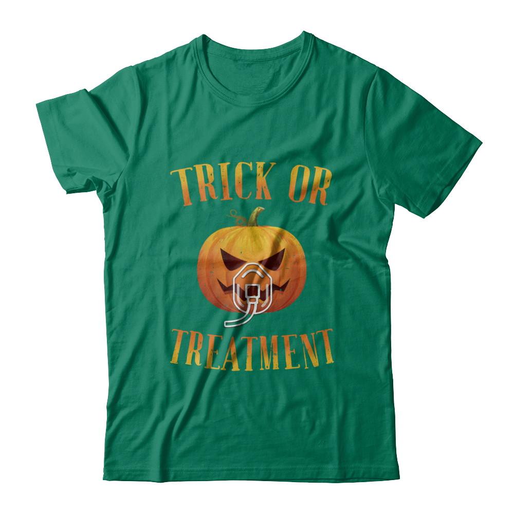 Trick Or Treatment Respiratory Therapist Nurse Halloween-T-Shirt & Hoodie-Classic T-Shirt-Kelly Green