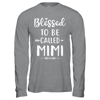 Funny Grandma Blessed To Be Called Mimi-T-Shirt & Hoodie-Long Sleeve T-Shirt-Sport Grey