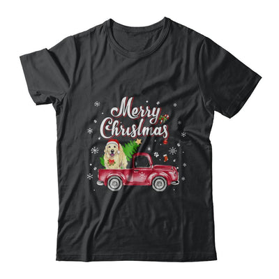 Golden Retriever Retriever Rides Red Truck Christmas Pajama-T-Shirt & Sweatshirt-Classic T-Shirt-Black