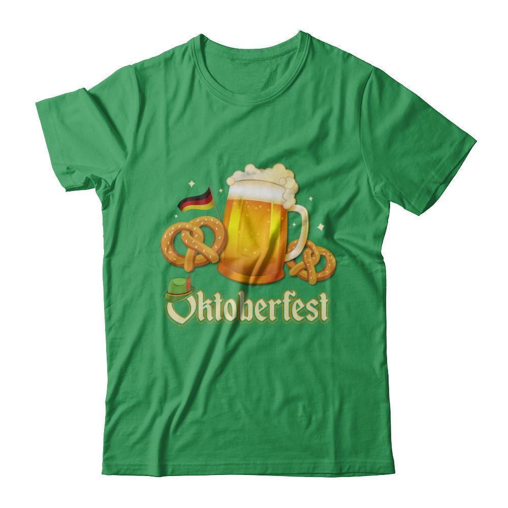 Oktoberfest Beer Pretzel Lederhosen Germany-T-Shirt & Hoodie-Premium T-Shirt-Kelly Green