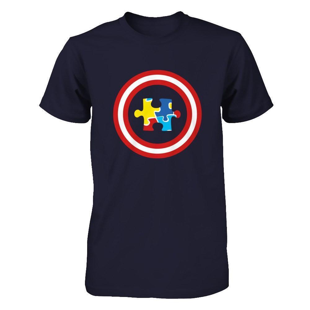 Captain Autism Awareness-T-Shirt & Hoodie-Premium T-Shirt-Midnight Navy
