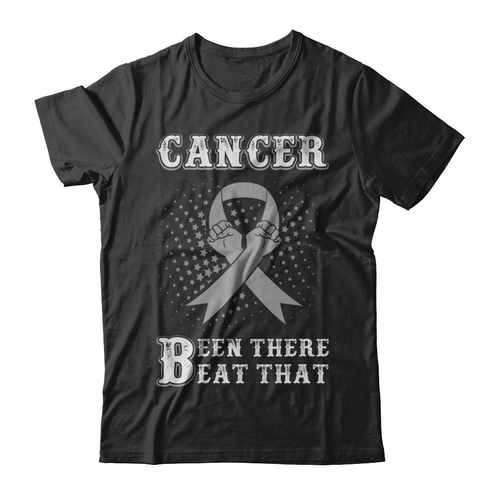 Brain Cancer Been There Beat That Grey Gray Awareness Ribbon-T-Shirt & Hoodie-Premium T-Shirt-Black