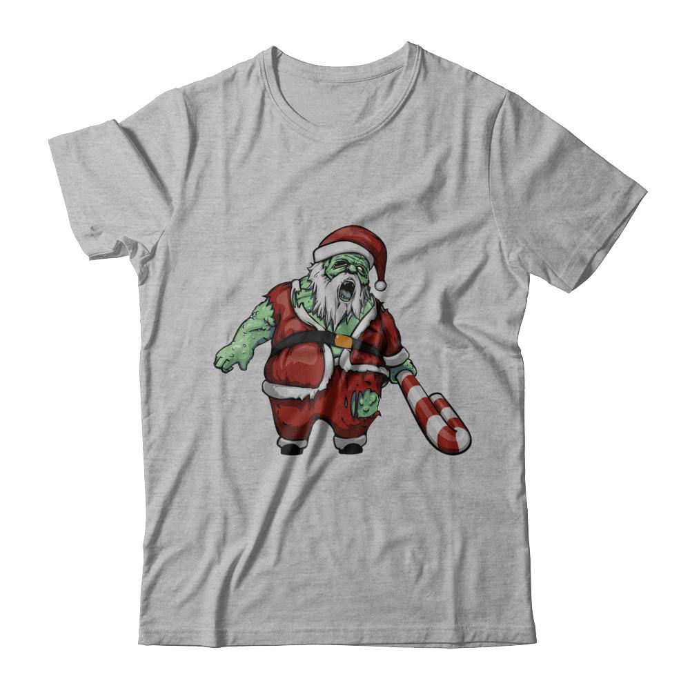 Zombie Santa Scary Christmas Halloween Costume-T-Shirt & Hoodie-Premium T-Shirt-Heather Gray