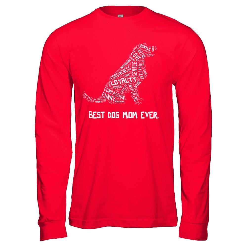 Best Dog Mom Ever Golden Retriever Lovers-T-Shirt & Hoodie-Long Sleeve T-Shirt-Red