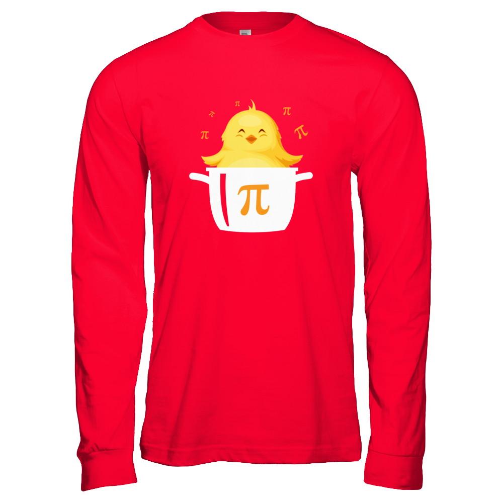 Funny Chicken Pot Pie Chicken Pot Happy Pi Day-T-Shirt & Hoodie-Long Sleeve T-Shirt-Red