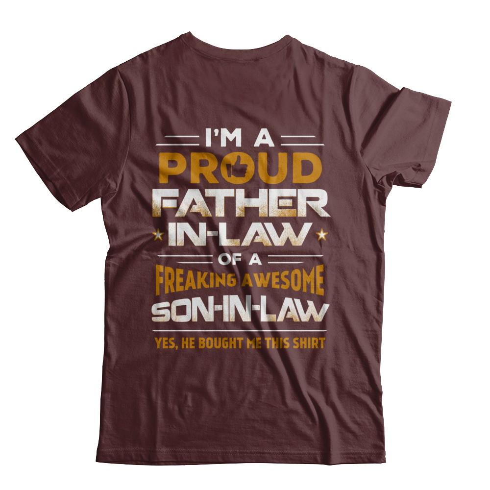 Proud Father In Law Freaking Awesome Son-In-Law Fathers Day-T-Shirt & Hoodie-Classic T-Shirt-Maroon
