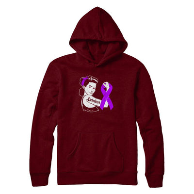 We Can Cure It Purple Alzheimer's Awareness Survivor-T-Shirt & Hoodie-Pullover Hoodie-Maroon