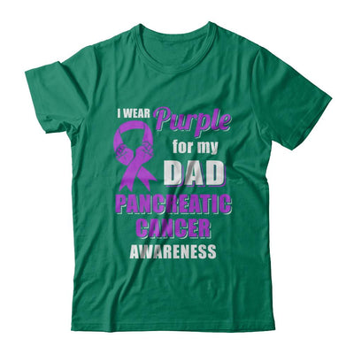 I Wear Purple For My Dad Pancreatic Cancer Son Daughter-T-Shirt & Hoodie-Classic T-Shirt-Kelly Green