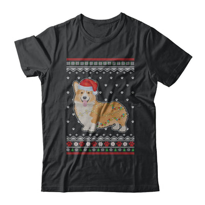 Corgi Christmas Ugly Sweater Lights Dog Xmas Gift-T-Shirt & Sweatshirt-Classic T-Shirt-Black