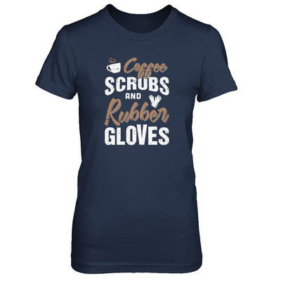 Coffee Scrubs And Rubber Gloves-T-Shirt & Tank Top-Women's T-Shirt-Navy