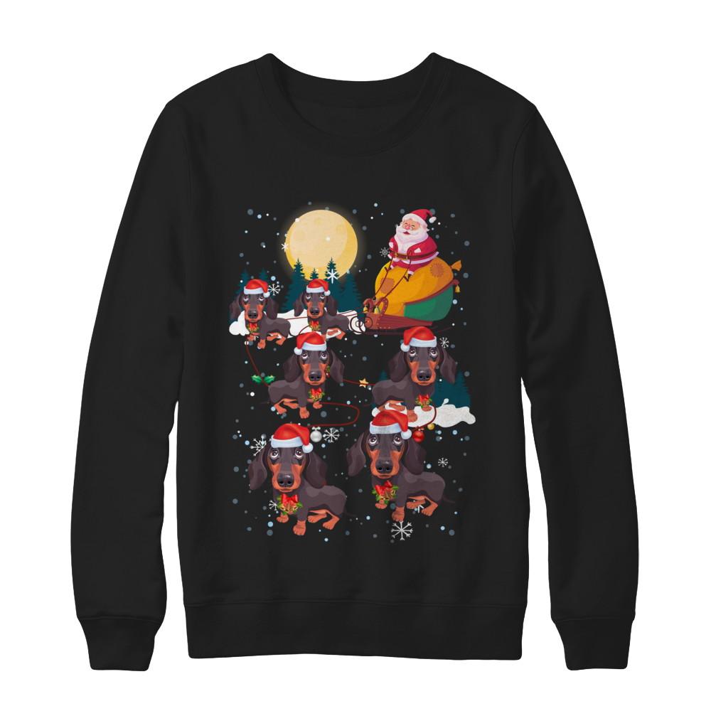 Dog Reindeer Dachshund Christmas Gift-T-Shirt & Sweatshirt-Crewneck Sweatshirt-Black