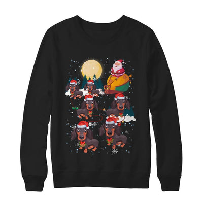 Dog Reindeer Dachshund Christmas Gift-T-Shirt & Sweatshirt-Crewneck Sweatshirt-Black