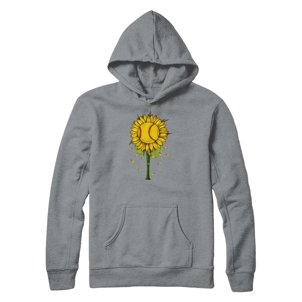 Sunflower Softball Mom Daughter Lover Gift-T-Shirt & Tank Top-Pullover Hoodie-Light Steel