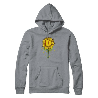 Sunflower Softball Mom Daughter Lover Gift-T-Shirt & Tank Top-Pullover Hoodie-Light Steel