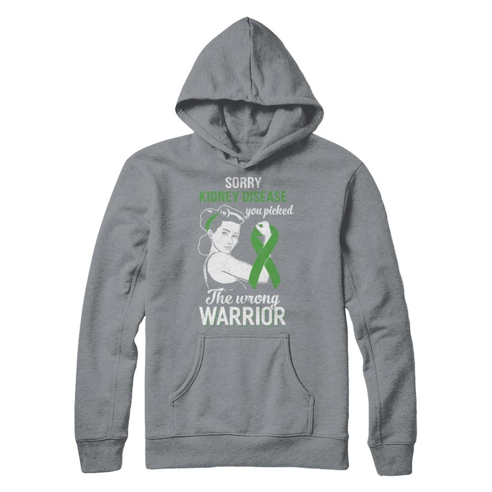 Sorry Kidney Disease You Picked The Wrong Warrior Kidney Disease-T-Shirt & Hoodie-Pullover Hoodie-Light Steel