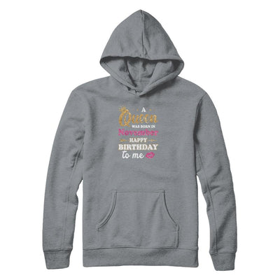 A Queen Was Born In November Happy Birthday Gift-T-Shirt & Tank Top-Pullover Hoodie-Light Steel