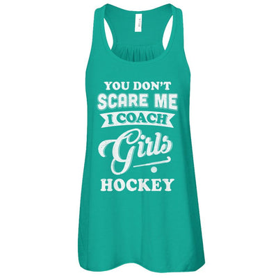 You Don't Scare Me I Coach Girls Hockey-T-Shirt & Tank Top-Women's Flowy Racerback Tank-Kelly