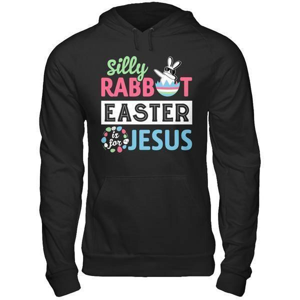 Dabbing Silly Rabbit Easter Is For Jesus-T-Shirt & Hoodie-Pullover Hoodie-Black