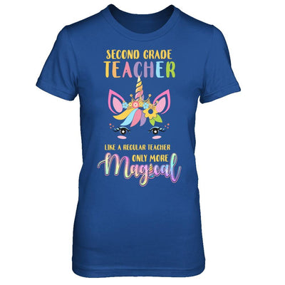 2nd Second Grade Teacher Cute Magical Unicorn Gift-T-Shirt & Hoodie-Women's T-Shirt-Royal