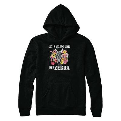Just A Girl Who Loves Her Zebra-T-Shirt & Tank Top-Pullover Hoodie-Black