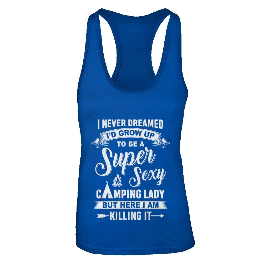 Super Sexy Camping Lady Funny Camping For Women Gift-T-Shirt & Tank Top-Women's Ideal Racerback Tank-Royal