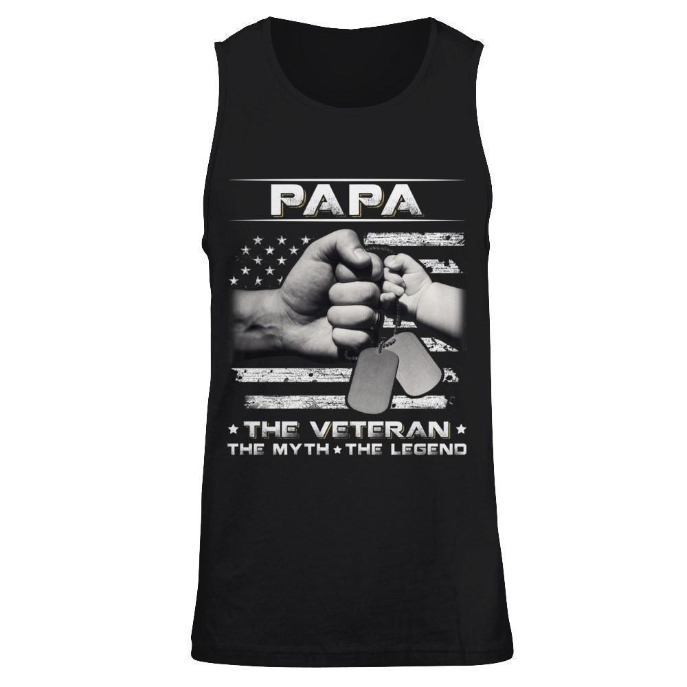 Papa The Veteran The Myth The Legend-T-Shirt & Hoodie-Unisex Tank-Black