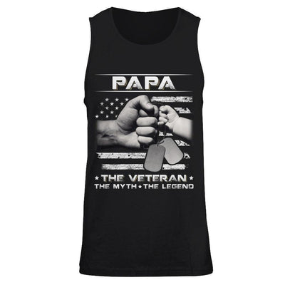 Papa The Veteran The Myth The Legend-T-Shirt & Hoodie-Unisex Tank-Black