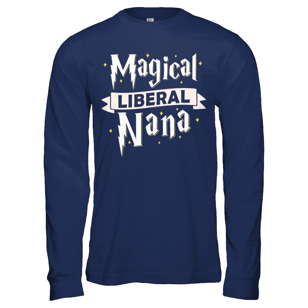Magical Liberal Nana-T-Shirt & Hoodie-Long Sleeve T-Shirt-Navy