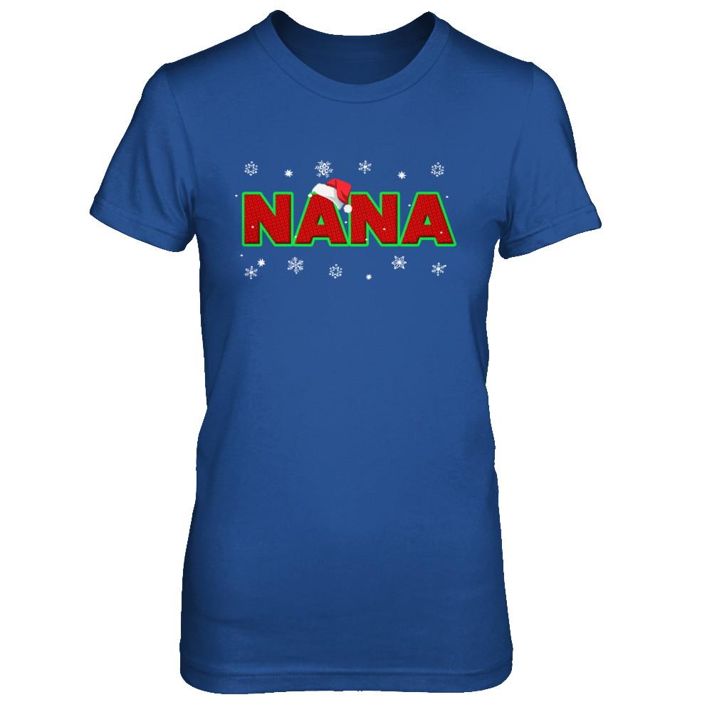 Nana Christmas Santa Ugly Sweater Gift-T-Shirt & Sweatshirt-Women's T-Shirt-Royal