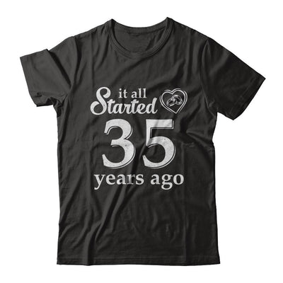 35Th Wedding Anniversary Married Couples 1986 Husband Wife-T-Shirt & Hoodie-Classic T-Shirt-Black