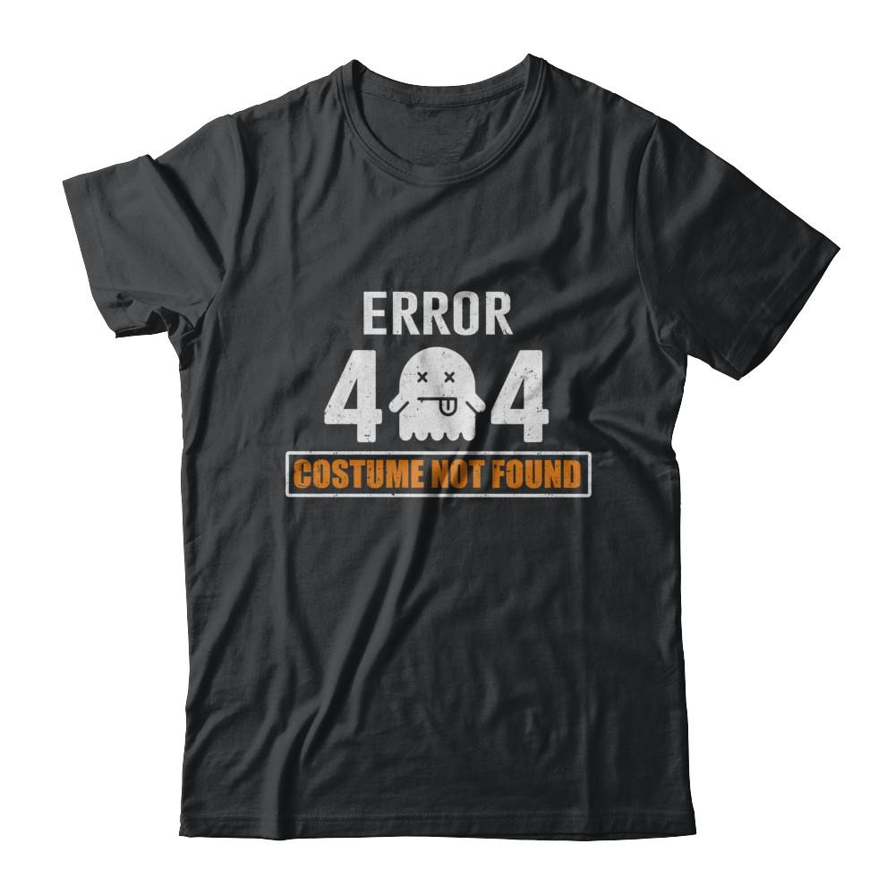 Funny Halloween Error 404 Costume Not Found-T-Shirt & Hoodie-Classic T-Shirt-Black