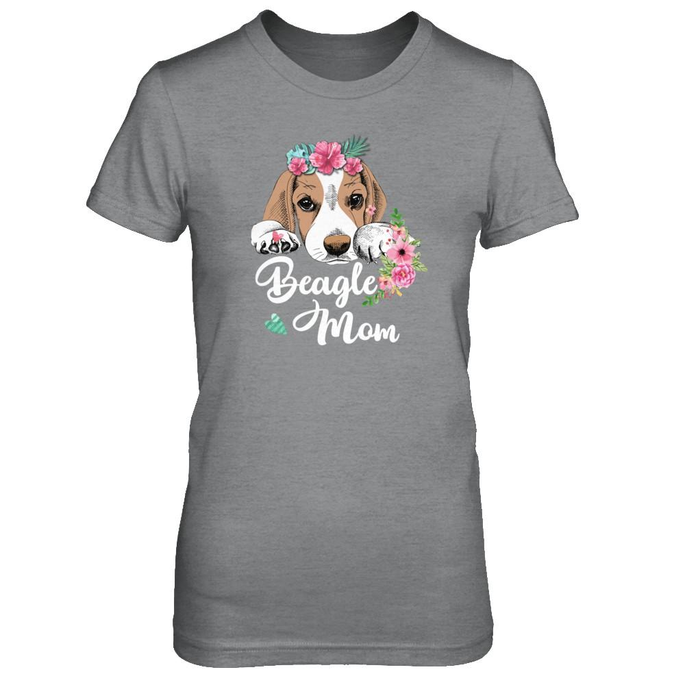 Beagle Mom Funny Dog Mom Gift Idea-T-Shirt & Tank Top-Women's T-Shirt-Sport Grey