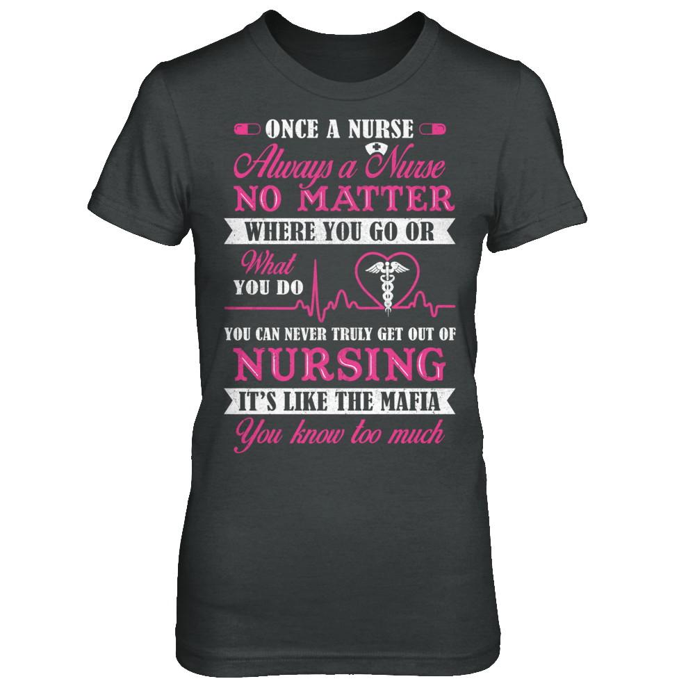 Once A Nurse Always A Nurse No Matter You Go Or What You Do-T-Shirt & Hoodie-Women's T-Shirt-Dark Heather