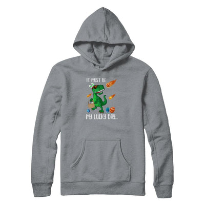 Funny Easter Bunny Dinosaur It Must Be My Lucky Day-T-Shirt & Tank Top-Pullover Hoodie-Light Steel