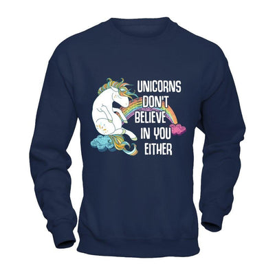 Unicorns Don't Believe In You Either-T-Shirt & Hoodie-Crewneck Sweatshirt-Navy