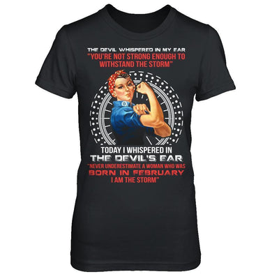 I Whispered Devil Ear Woman Who Was Born In February-T-Shirt & Hoodie-Women's T-Shirt-Black