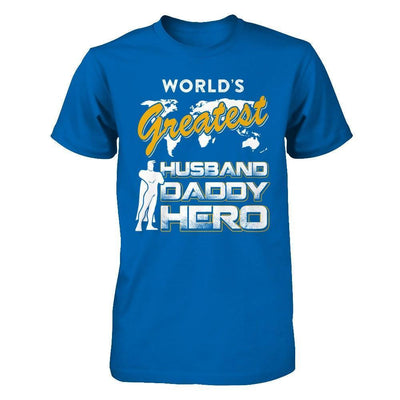 World's Greatest Husband Daddy Hero-T-Shirt & Hoodie-Classic T-Shirt-Royal