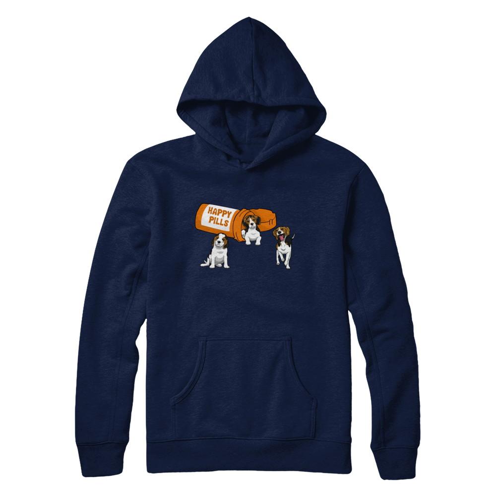 Beagles Happy Pills-T-Shirt & Hoodie-Pullover Hoodie-Navy