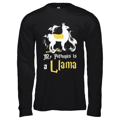My Patronus Is A Llama-T-Shirt & Hoodie-Long Sleeve T-Shirt-Black