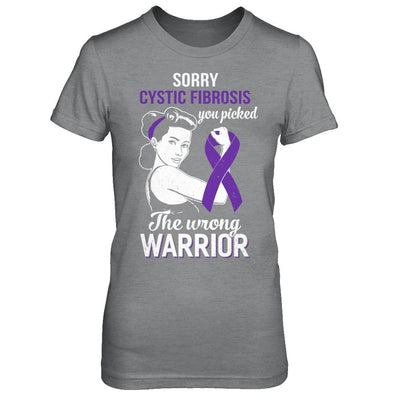 Sorry Cystic Fibrosis You Picked The Wrong Warrior Cystic Fibrosis-T-Shirt & Hoodie-Women's T-Shirt-Sport Grey