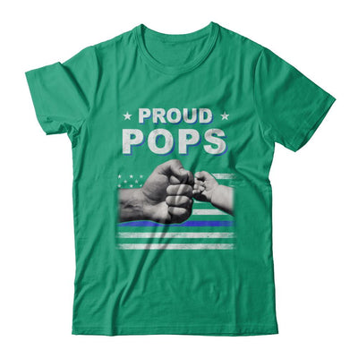 Proud Pops Police Thin Blue Line Flag Fathers Day-T-Shirt & Hoodie-Classic T-Shirt-Kelly Green
