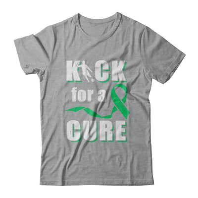Kick For A Cure Soccer Green Liver Cancer Lymphoma Awareness-T-Shirt & Hoodie-Classic T-Shirt-Sport Grey